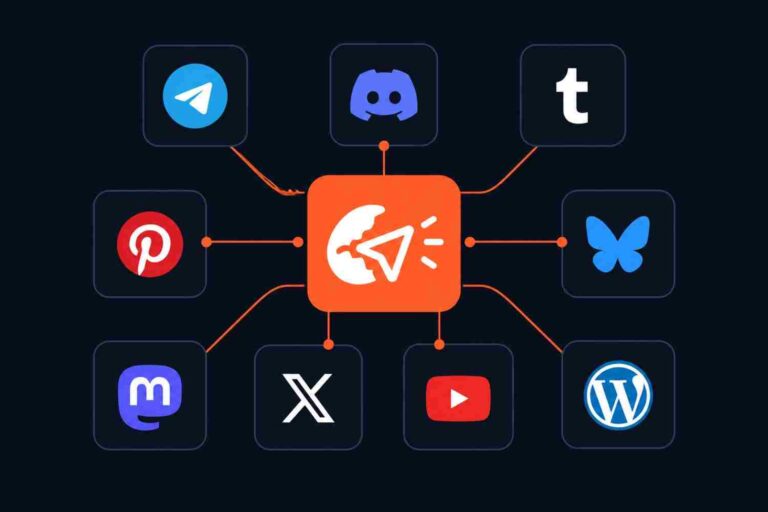 Every platform PostCrab supports shown as a grid of connected icons